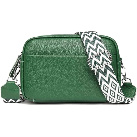 Crossbody Bag for Women, Genuine Leather Women's Cross body Camera Bags Handbag with Adjustable Wide Strap, Over Shoulder Bag for Ladies Girls Travel Shopping Work Daily Use