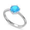 thumbnail image 2 of 2.00 Ct Stylish Round Shape Blue Topaz Gemstone Solitaire Engagement Ring for Ladies Solid 18K White Gold Size 8 by Diamond-Capitals, 2 of 8