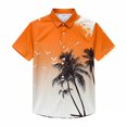 thumbnail image 3 of Mens Hawaiian Shirt Tropical Short Sleeve Button Down Shirts Summer Beach Lightweight Top Orange XXXXL, 3 of 5