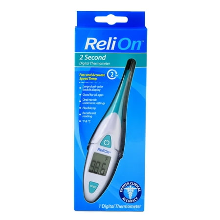 ReliOn 2 Second Digital Thermometer (Best Thermometer For Basal Body Temp)