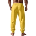 thumbnail image 6 of Hearthz Mens Joggers Athletic Lounge Lightweight Breathable Cinch Bottom Mens Sweat Pants with Pockets Yellow L, 6 of 8