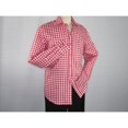 thumbnail image 3 of Men Oscar Banks All Cotton Shirt English Spread Collar Plaid Checker 5949 Red, 3 of 5