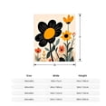 thumbnail image 5 of Stylish Floral Flannel Blanket - Durable Soft & Warm Featuring Whimsical Black Flower Design with Vibrant Orange Yellow & Red Accents, 5 of 7