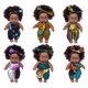 thumbnail image 2 of Muñeca de bebé de 8 pulgadas con ropa, muñeca Africana suave de vinilo realista lavable, regalos de cumpleaños para niños y niñas, 2 of 4