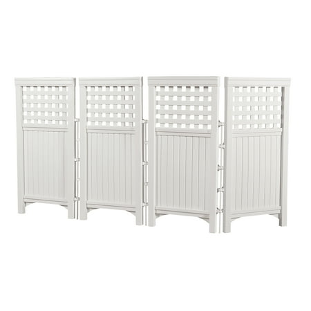 Suncast 4-Panel Outdoor Resin Screen Enclosure for Backyard, White