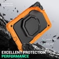 thumbnail image 5 of Case for Samsung Galaxy Tab A9+ Plus 2023 11 inch, 360 Rotating Stand Handle Shoulder Strap Heavy Duty Shockproof Cover, Orange, 5 of 7