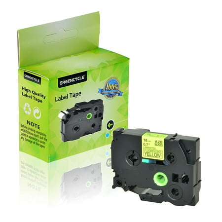 GREENCYCLE 1 Pack Compatible Brother TZe-C41 TZ-C41 TZC41 TZeC41 TZe Tape 18mm 0.7'' Laminated Black on Fluorescent Yellow Label Tapes Cassette use for Brother P-Touch Labeler Label Maker 16.4ft 5m