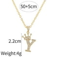 thumbnail image 5 of SEPARQI Jewelry Initial Pendant Necklace for Men Womens, 14K Gold Plated Zirconia Crown Letter Capital Necklace Alphabets from A-Z Figaro Chain Necklace, 5 of 10