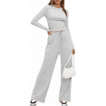 thumbnail image 3 of MLDRA 2 Piece Lounge Sets for Women Sweat Suits for Womens Outfit Track Suits Lounge Sets Comfy Fall Sets Casual Wide-Leg Pants, Spring Fall 2025, 3 of 7