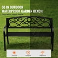 thumbnail image 2 of KFFKFF Exterior Seating, 50-inch Metallic Yard Seat, Supports up to 550 lbs, Outdoor Park Seating with Rear Support and Hand Rests, Ideal for Gardens, Parks, Yards, and Front Verandas, 2 of 9
