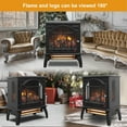 thumbnail image 4 of Innoflame 18" Electric Fireplace Virtual Stove, Infrared Quartz Heater w/3D Flame, Remote, Timer, Adjustable Temperature/Brightness, 1500W, Black, 4 of 9