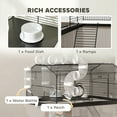 thumbnail image 6 of PawHut Hamster Cage with 12" Deep Tray, 2 Tier Gerbil Cage with Tube System, Water Bottle, Ramp, Feeding Bowl, 23" x 17" x 22", Black, 6 of 9