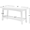 thumbnail image 3 of Craftsbury 36-Inch Solid Wood Entryway Bench with Storage Shelf – Easy Assembly Small Seating Bench for Hallway, Living Room, or Foyer by (White), 3 of 5