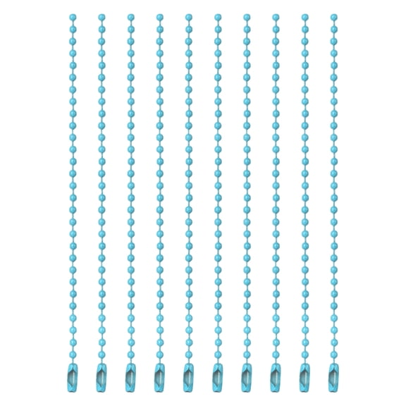 Uxcell Ball Beads Chains, (4.7 Inch, Sky Blue) (120 Pcs), Metal Dog Tag Chain Keychain Rings Beaded Extension Links Necklace Keychains, Suit for - Jewelry Making/Hanging Decoration