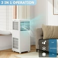 thumbnail image 3 of EliteEdge 8000 BTU Portable Air Conditioner for Rooms Up to 350 Sq. Ft., 3-in-1 AC Unit with Dehumidifier, Fan, Sleep Mode, 24-Hour Timer, Window Mount Kit, Remote Control, 3 of 7