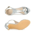 thumbnail image 4 of BLISSFUL STEP Women's T Strap Open Toe Stiletto Heel Sandals Silver 7.5, 4 of 7