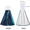 thumbnail image 4 of SKYSONIC 2 Pack Blue Marble Hand Towels, Soft and Absorbent Kitchen Towels with Hanging Loop Microfiber Tie Towel for Bathroom, Laundry Room, Farmhouse, 14" x18.2", 4 of 7