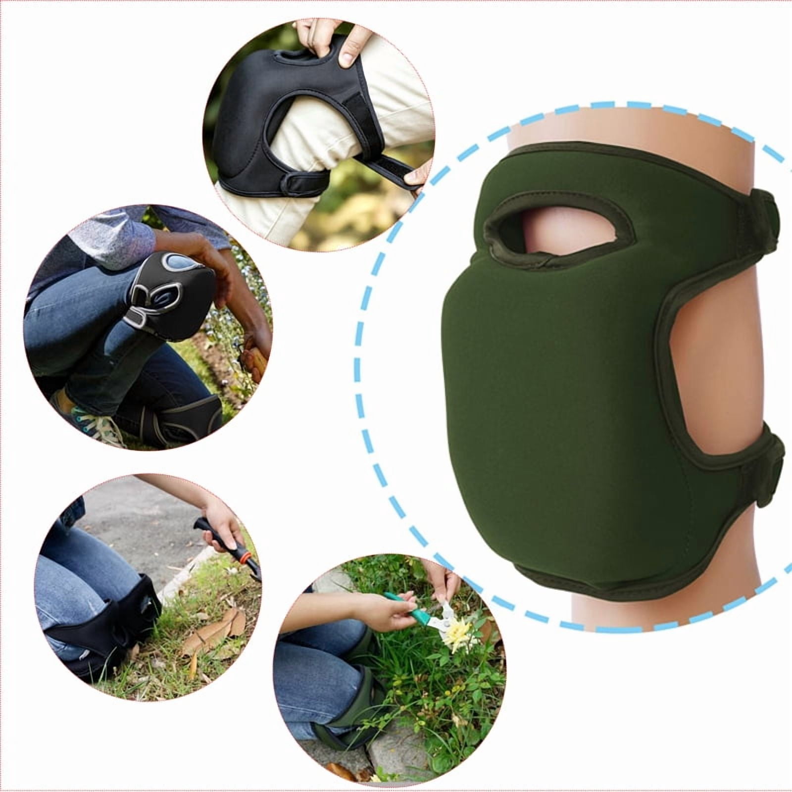 2 Pack Gardening Knee Pads Soft Comfort Kneeler Knee Protective Cushions Ultra Thick Memory Foam Anti-slip Adjustable Knee Braces Kneepads for Gardener Cleaning Kneeling Scrubbing Floors Work Pruning