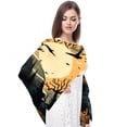 thumbnail image 4 of Halloween Cemetery Light and Breathable Chiffon Yarn Silk scarf for Women, Translucent 180*73 Size - Elegant Head Scarf for All Seasons, 4 of 6
