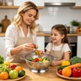thumbnail image 4 of Stainless Steel Colander with Base Solid Build,Round Bowl with Square Handles for Draining and Vegetable Washing,Rust-Resistant for Kitchen Sink and Countertop 9 x 5 Inch, 4 of 6