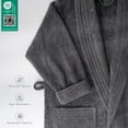 thumbnail image 4 of 100% Cotton Turkish Bathrobes, Soft Absorbent Lightweight Men Robes, 3X-Large, Gray, 4 of 9