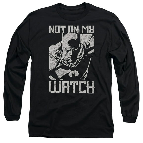 Batman Watch Long Sleeve Adult 18/1 T-Shirt Black