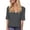 Grey, variant on Boho Tops For Women Summer Solid Color V Neck Short Sleeve Casual Basic Soft Pullover Shirts For Women T-shirts Outwear,Blue,M