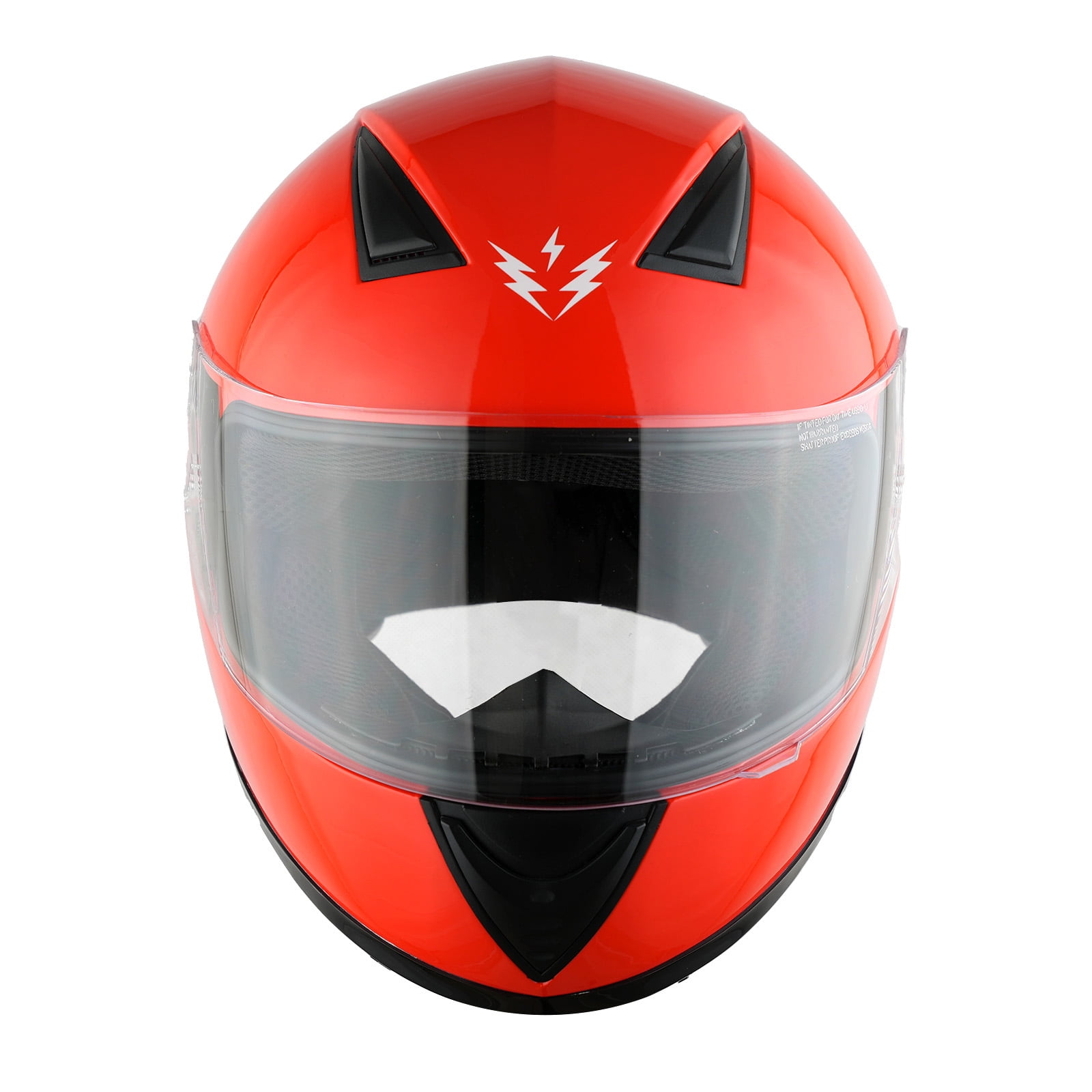 1Storm Motorcycle Youth Kids Street Dirt Bike ATV BMX MX Go Cart Karting Full Face Helmet with LED Tail Light: LED-B15 Glossy Red