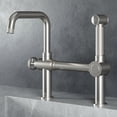 thumbnail image 2 of VIGO Cass Single-Handle High-Arc Widespread Bridge Kitchen Faucet with Pull-Out Side Sprayer in Stainless Steel-VG02050ST, 2 of 17