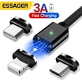 thumbnail image 2 of Cable Micro USB magnético Essager para iPhone 14 Xiaomi mi, Cable de datos de carga rápida, cargador magnético, USB tipo C, Cable de teléfono 3m Tan Jianjun unisex, 2 of 2