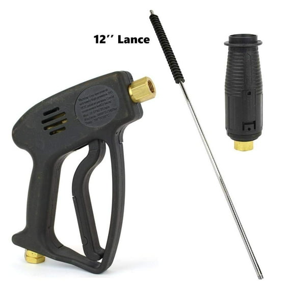 Interstate Pneumatics PW73K1213 Pressure Washer Trigger / Spray Gun, 12" Lance with Molded Grip & 1/4" FNPT Variable Nozzle Kit