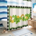 thumbnail image 5 of No Hook Shower Curtain, St. Patrick's Day Shower Curtains for Bathroom with See Through Top Window, Spring Green Irish Lucky Clovers Plaid Waterproof & Washable Bath Curtain Standard 72"x72", 5 of 9