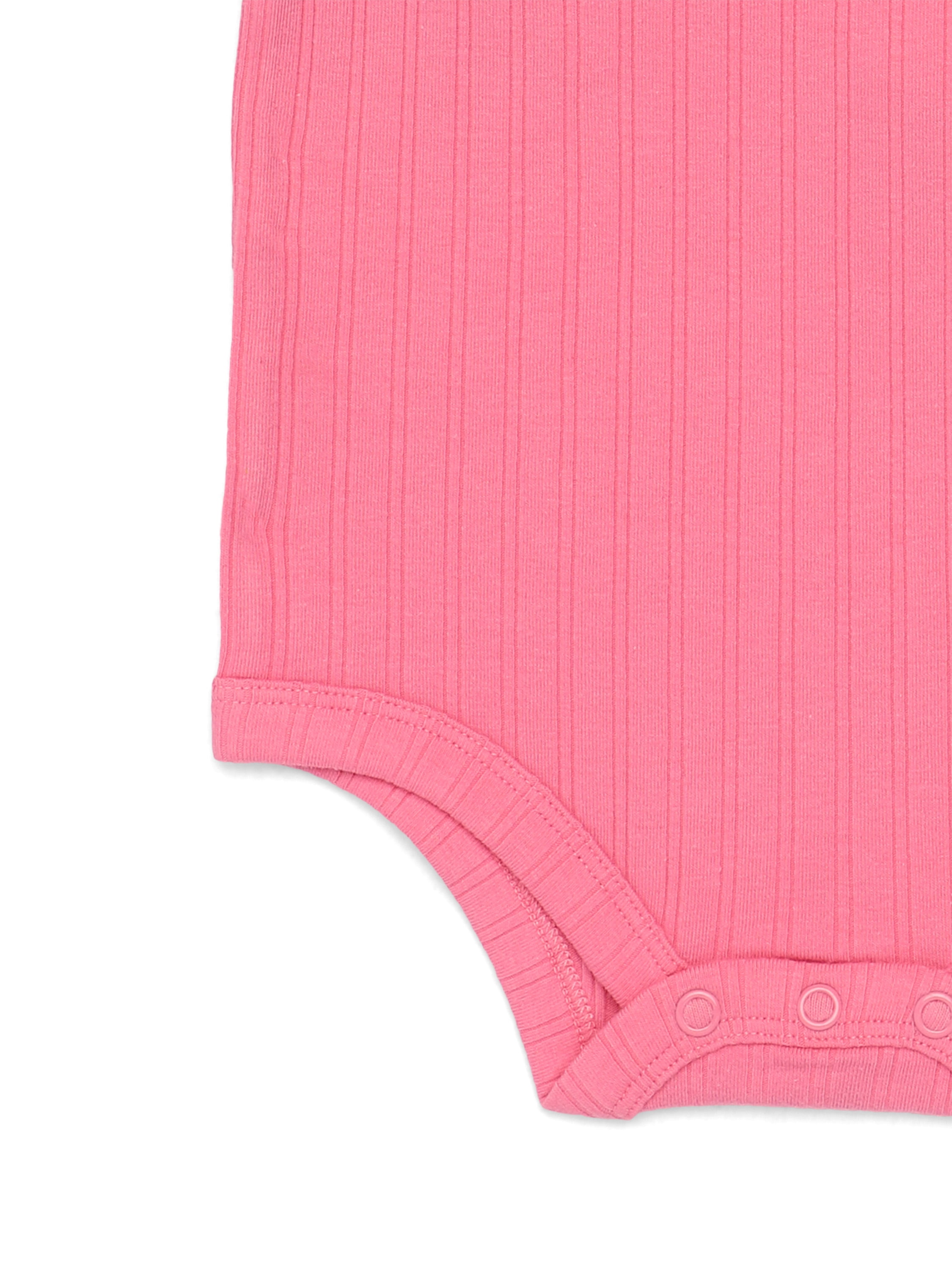Garanimals Baby Girls Ruffle Ribbed Bodysuits with Long Sleeves, 3-Pack, Sizes 0-24 Months
