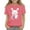 Pink, variant on KAUOD Kids Easter Days T Shirt Bunny Holding Eggs Printed Tees Short Sleeve Cotton Shirts for Girls Crewneck Tops