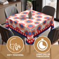thumbnail image 3 of Sunflowers Square Table Cloth Thanksgiving Tablecloth 4th of July Table Cover Red Flower Outdoor Tablecloth Washable Table Cloths Stars Table Mat for Living Room Kitchen Picnic(52x52inch), 3 of 6
