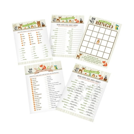 Lillian Rose Woodland Baby Shower Game Cards Neutral 5 X 7 Lillian Rose Woodland Baby Shower Game Cards Neutral 5 X 7