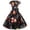 Black, variant on SDJMa Women's Summer Floral Print Dress Women's Vintage Print Sleeveless V-Neck Christmas Evening Party Swing Dress
