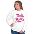 thumbnail image 4 of Pink Ribbon Power Breast Cancer Aware Women Plus Size Crewneck Sweatshirt Brisco Brands 4X, 4 of 5