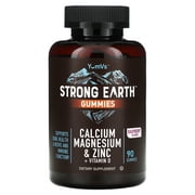 YumV's Strong Earth Gummies, Calcium, Magnesium & Zinc + Vitamin D, Raspberry, 90 Gummies