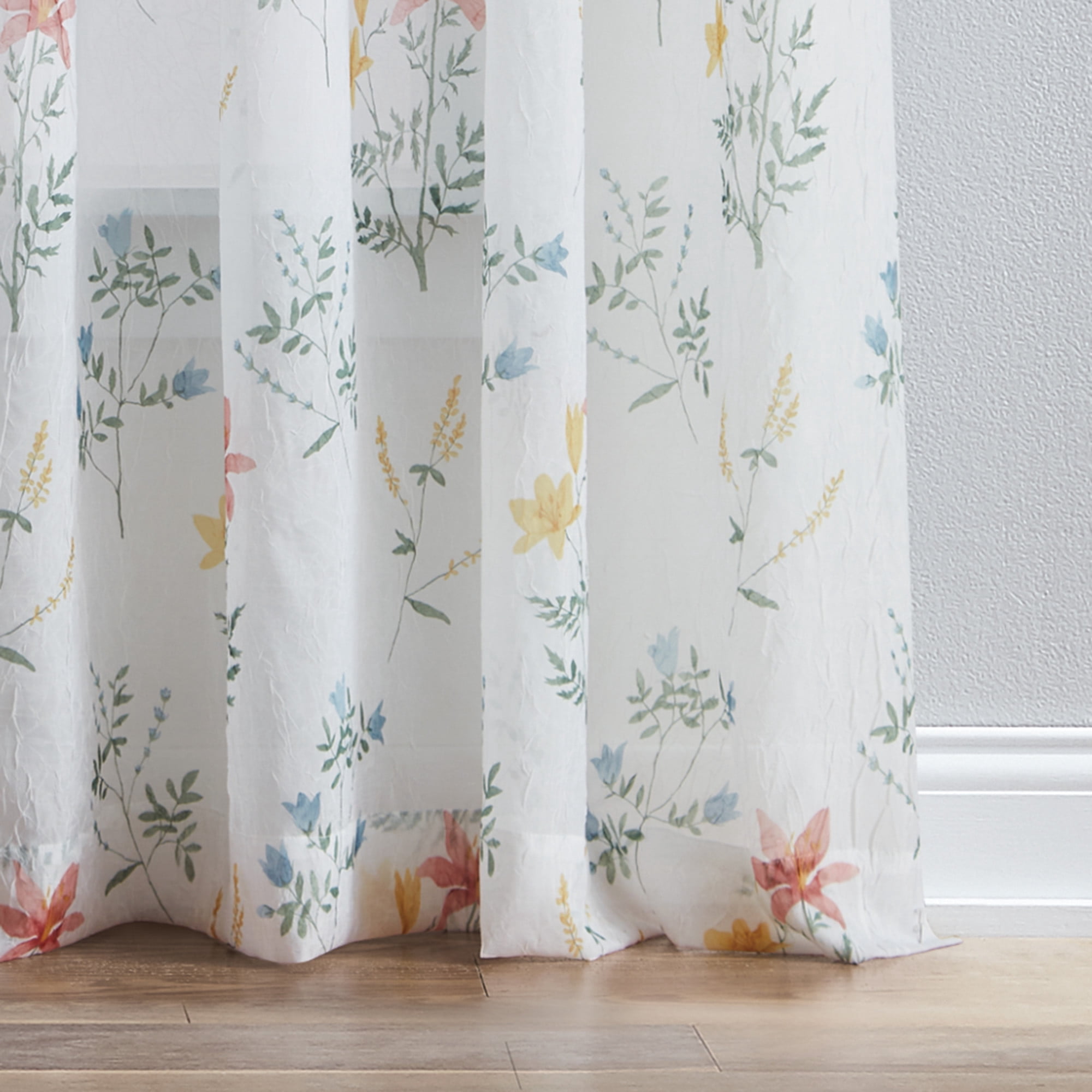 Curtainworks Primavera Crushed Voile Curtain Panel Pair, Multi, 100% Polyester, 51"W x 84"L, Adult