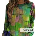 thumbnail image 4 of letairis Chandail Femme Col Rond Manches Longues Mode Ample Imprimé Hauts Automne Hiver Chaud Thermique chandail pour Femmes Dames Type 2, 4 of 6