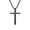 Black, variant on Cross Necklace for Women Men Pendant Stainless Steel Rolo Chain Simple Dainty Religious Prayer Faith Personalized Gift Jewelry Black