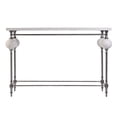 thumbnail image 4 of Beaumont Lane Table Console Rectangulaire Traditionnelle 48"W en Pierre et Métal Blanche, 4 of 13