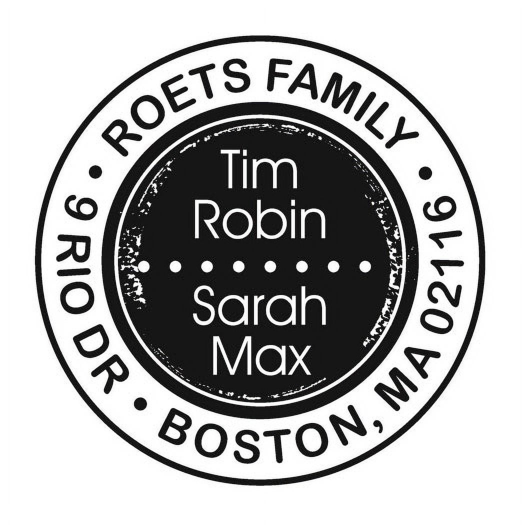Personalized Round Self-Inking Rubber Stamp - The Roets