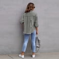 thumbnail image 2 of LYMAYTER Women's Spring Shirt Long Sleeve Jacket Loose Top Ripped Denim Women's Top S-2XL, 2 of 5