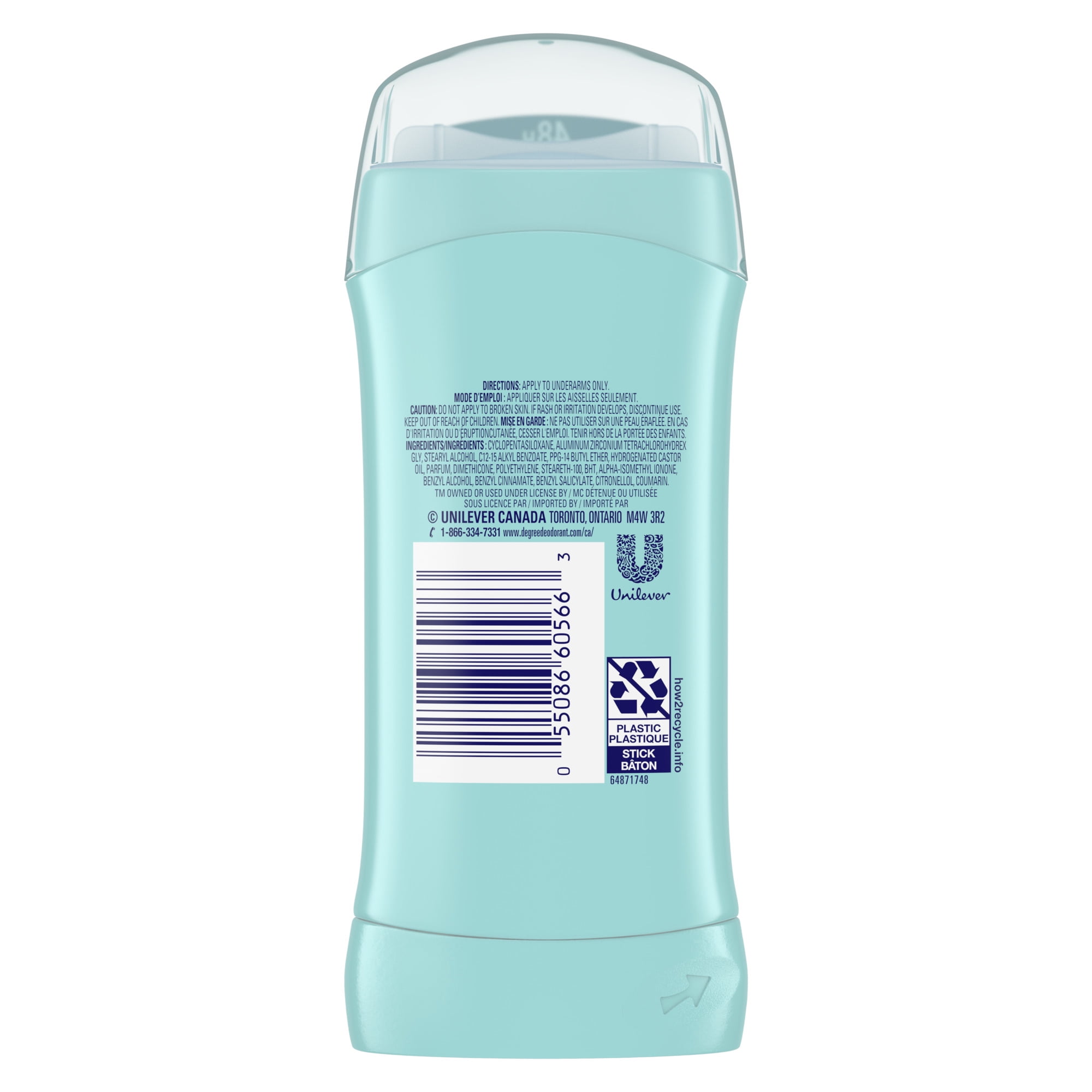 Antisudorifique en Bâton pour Femmes Degree Poudre Satinée Protection Contre la Transpiration et les Odeurs 48 Heures