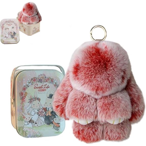 Bunnylulu Keychain with Box, Bunny Keychain with Tin, BunnyCute Plush Key chain