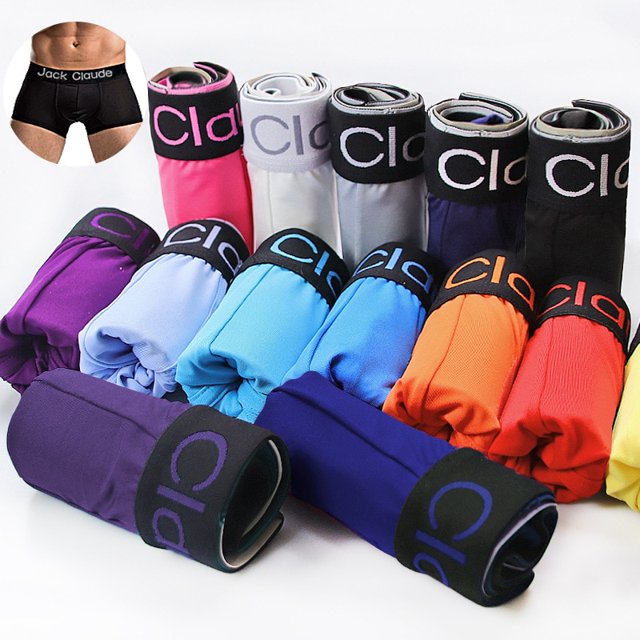 JACK CLAUDE 3/5/10pcs Men Underwear Solid Sexy Lingerie Boxer Briefs Underpants Wholesale Lots Majtki Meskie BoxerShorts Panties Gong Bohan LED