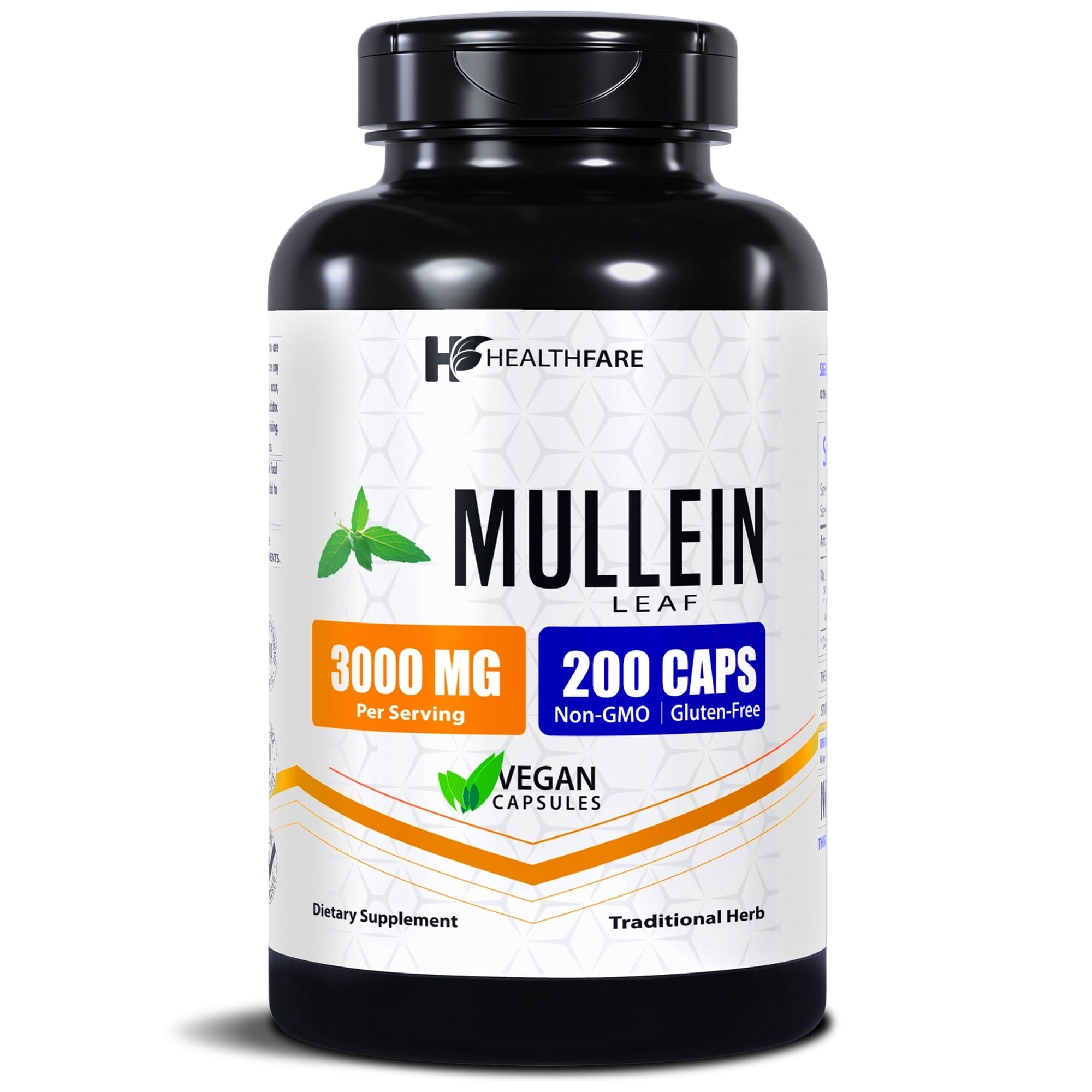 HealthFare Mullein Leaf Extract 3000mg | 200 Vegan Capsules | Extra Strength Herbal Supplement | Supports Wellness & Balance | Non-GMO, Gluten-Free | Made in USA