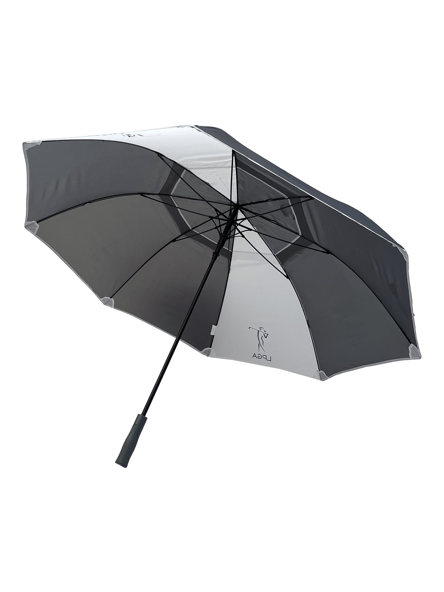 (3 pack) LPGA 68-inch Auto Open Vented Golf Umbrella, Grey/White